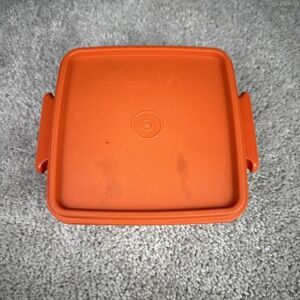 VTG Tupperware 1362-21 Retro Orange  Dark Container With Lid Sandwich Storage